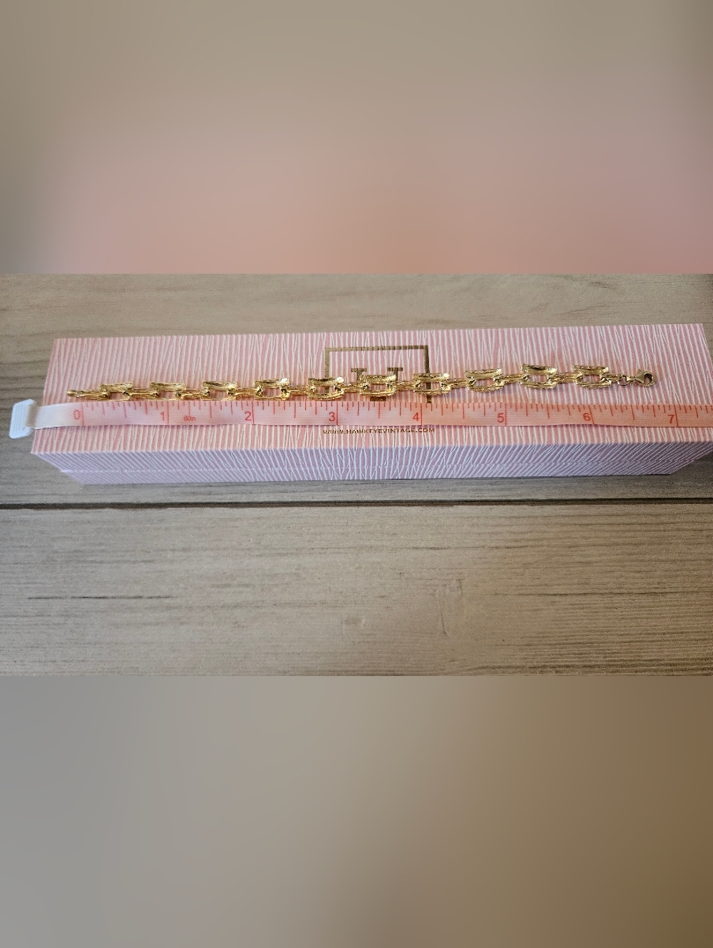 Gold Link Bracelet - Chunky Rectangular Links - Picture 7 of 7